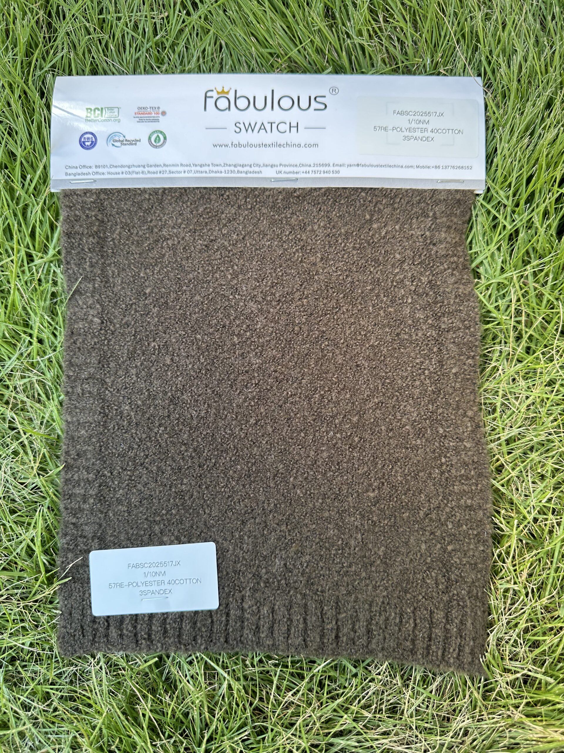 1/10NM 57RE-POLYESTER 40COTTON 3SPANDEX