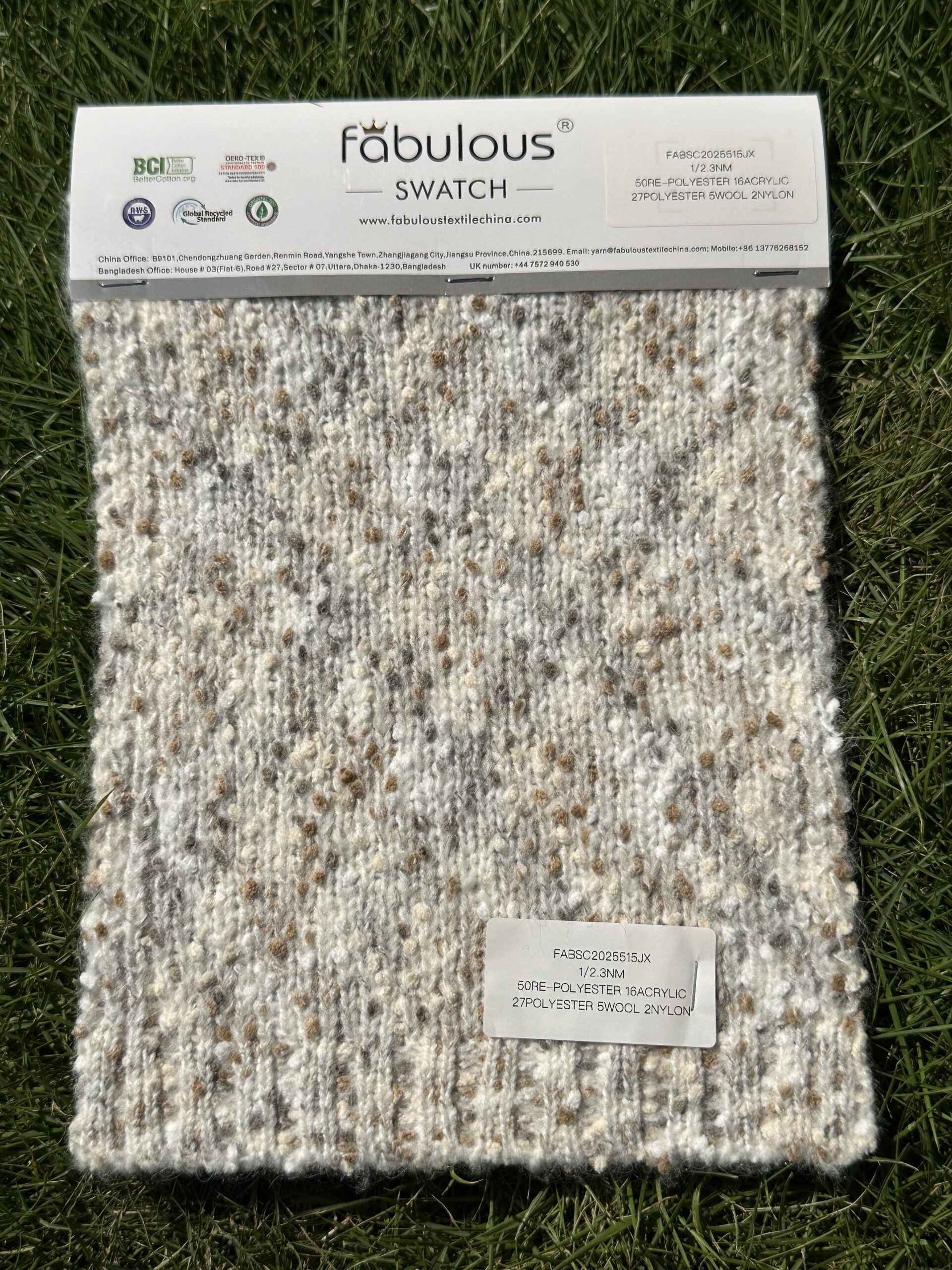 1/2.3NM 50RE-POLYESTER 16ACRYLIC 27POLYESTER 5WOOL 2NYLON