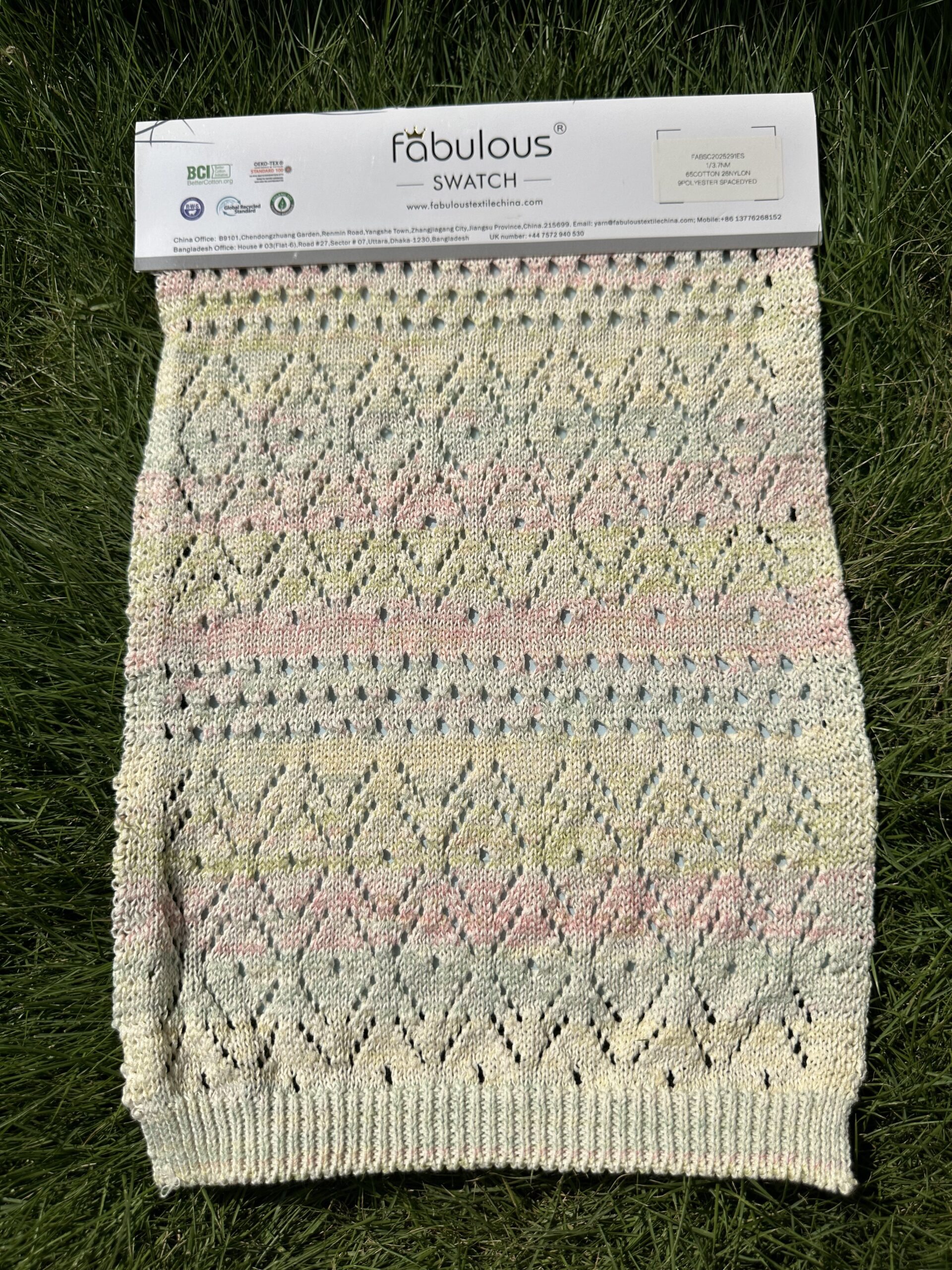 1/3.7NM 65COTTON 26NYLON 9POLYESTER SPACEDYED