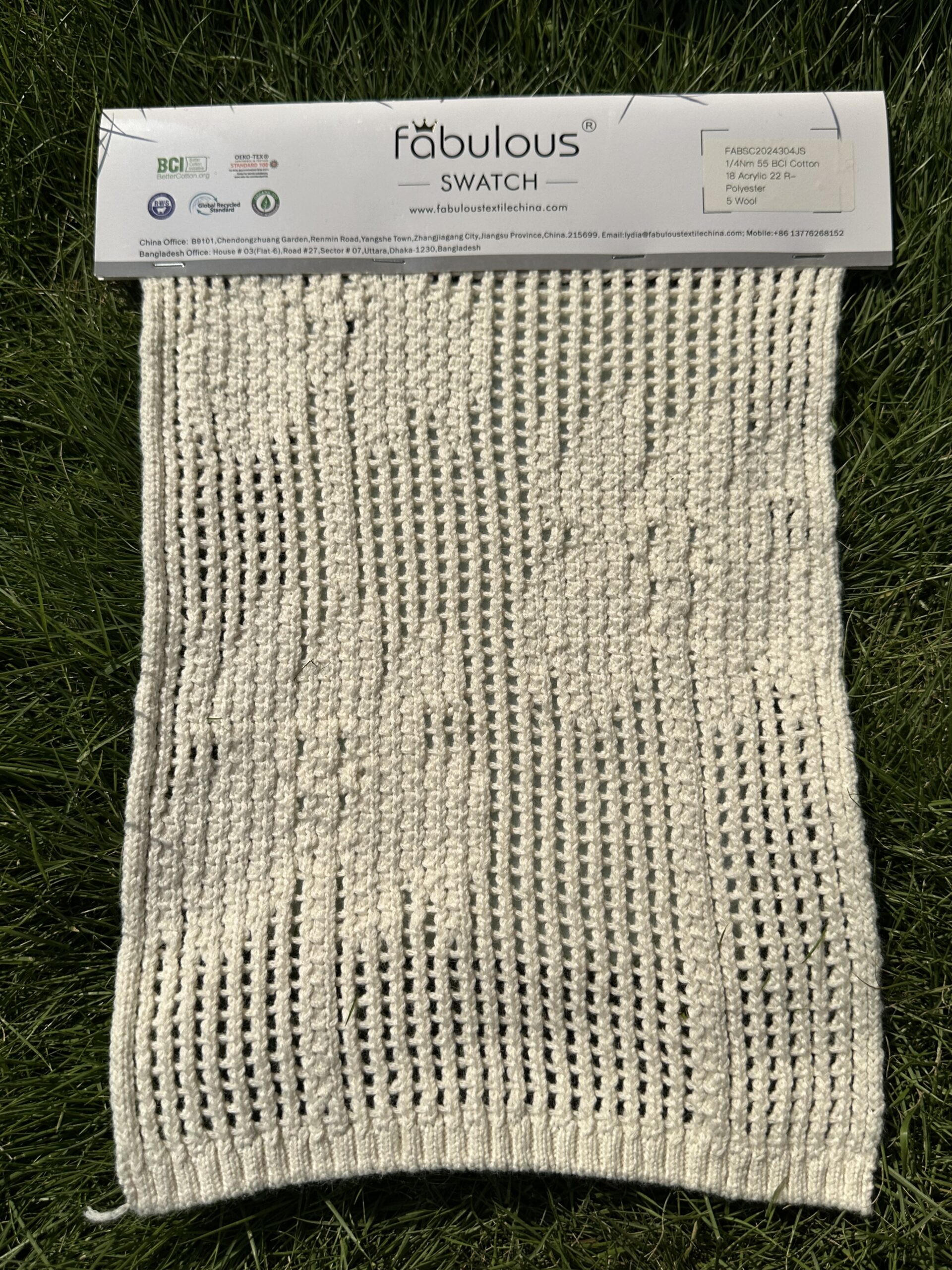 1/4NM 55BCI COTTON 18ACRYLIC 22RE-POLYESTER 5WOOL