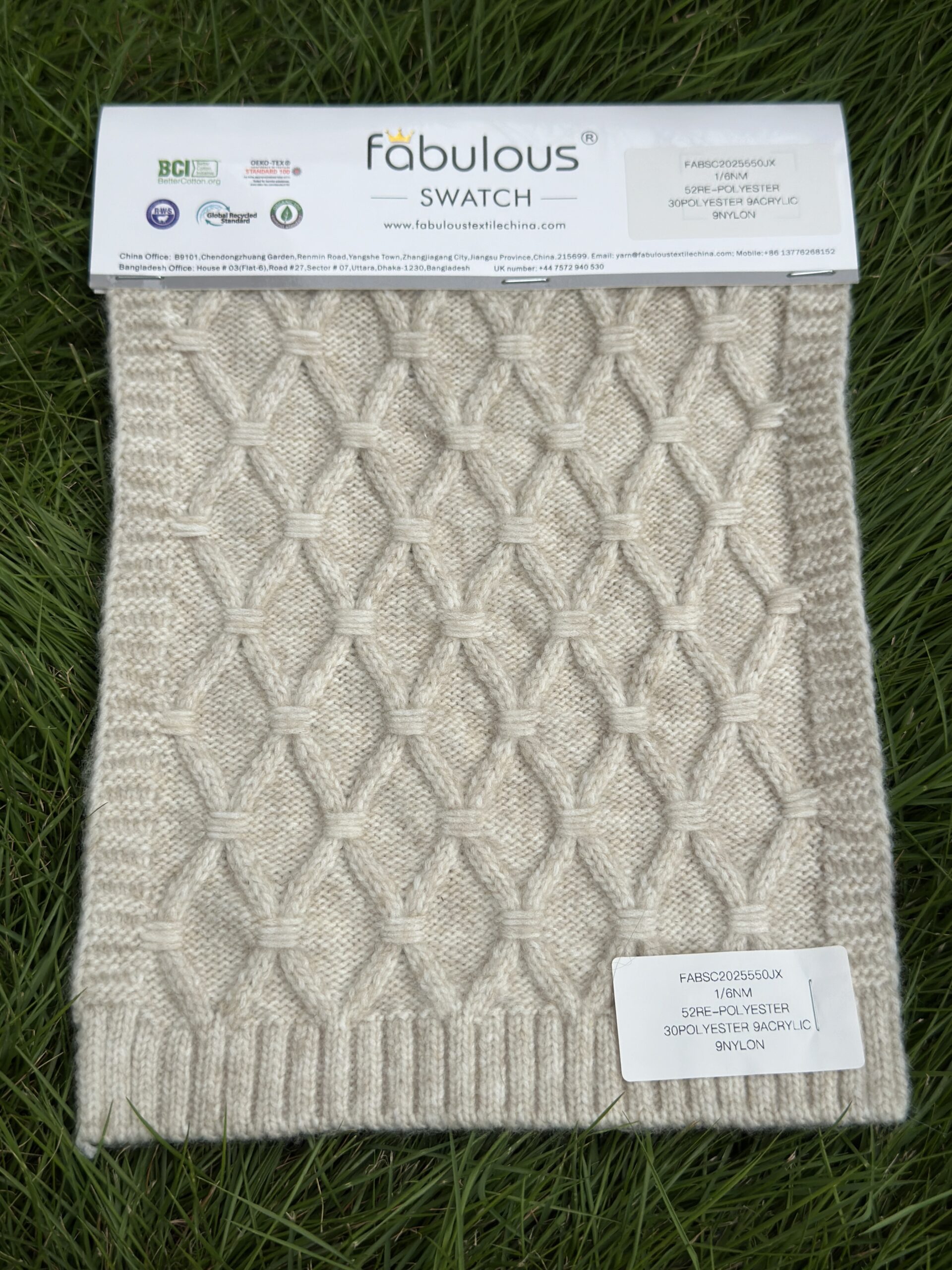 1/6NM 52RE-POLYESTER 30POLYESTER 9ACRYLIC 9NYLON