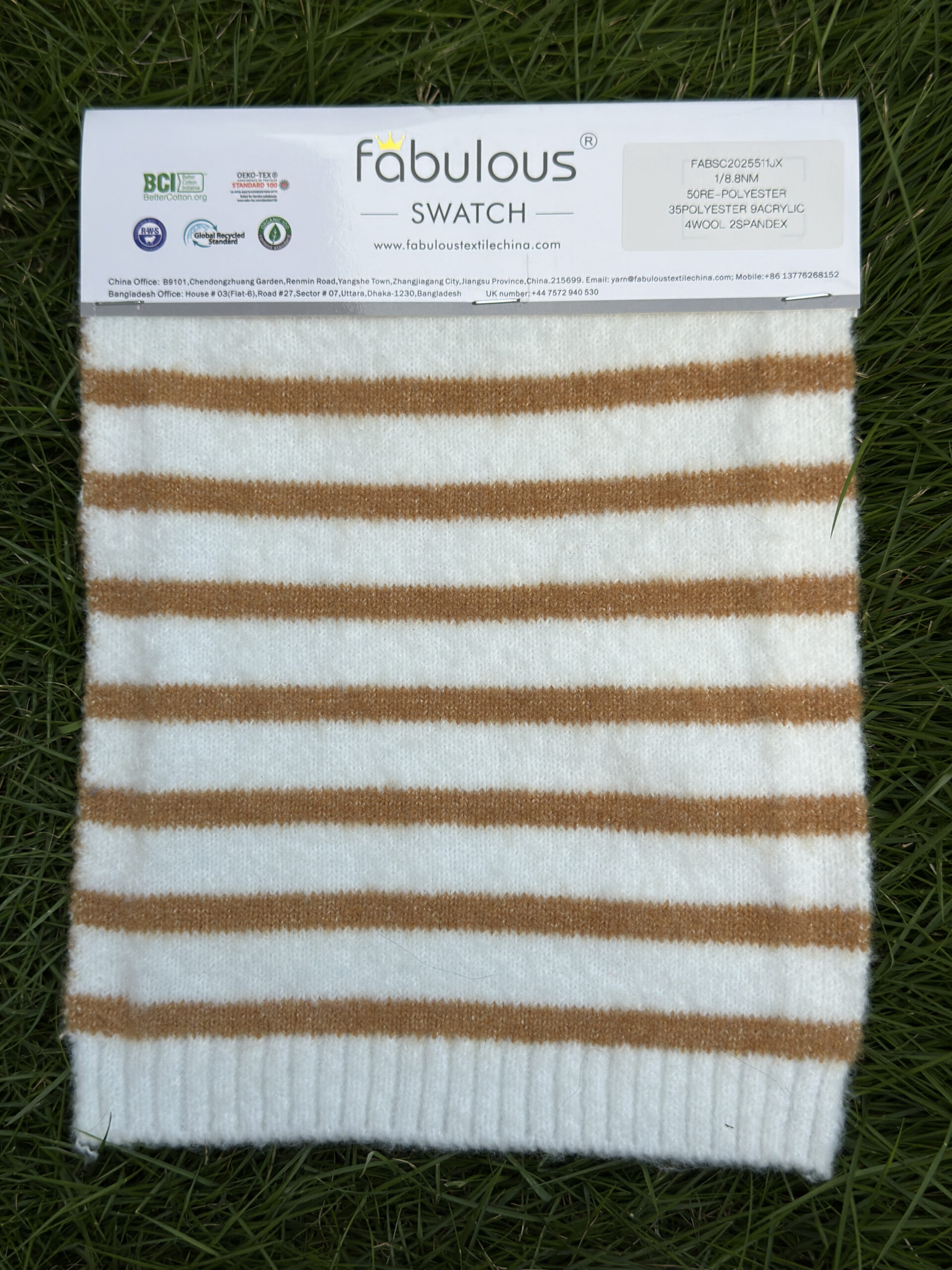 1 8.8NM 50RE-POLYESTER 35POLYESTER 9ACRYLIC 4WOOL 2SPANDEX