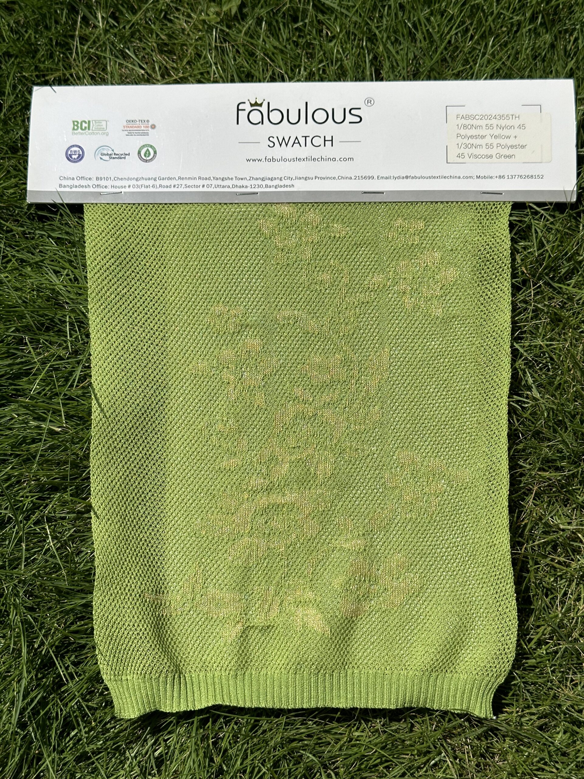 1/80NM 55NYLON 45POLYESTER YELLOW+1/30NM 55POLYESTER 45VISCOSE GREEN