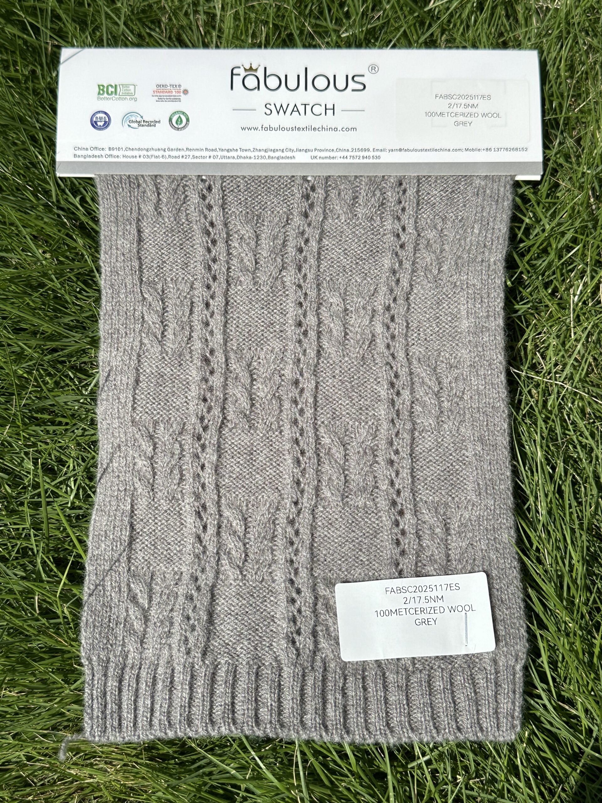 2/17.5NM 100METCERIZED WOOL GREY