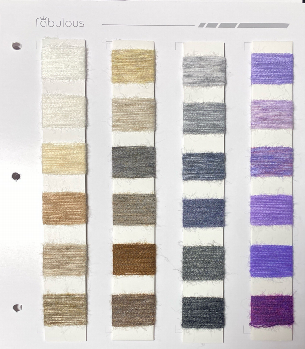 FABSC2025163KC Fuzzy Yarn 1/12NM 55RE-POLYESTER 37POLYESTER 6WOOL 2SPANDEX