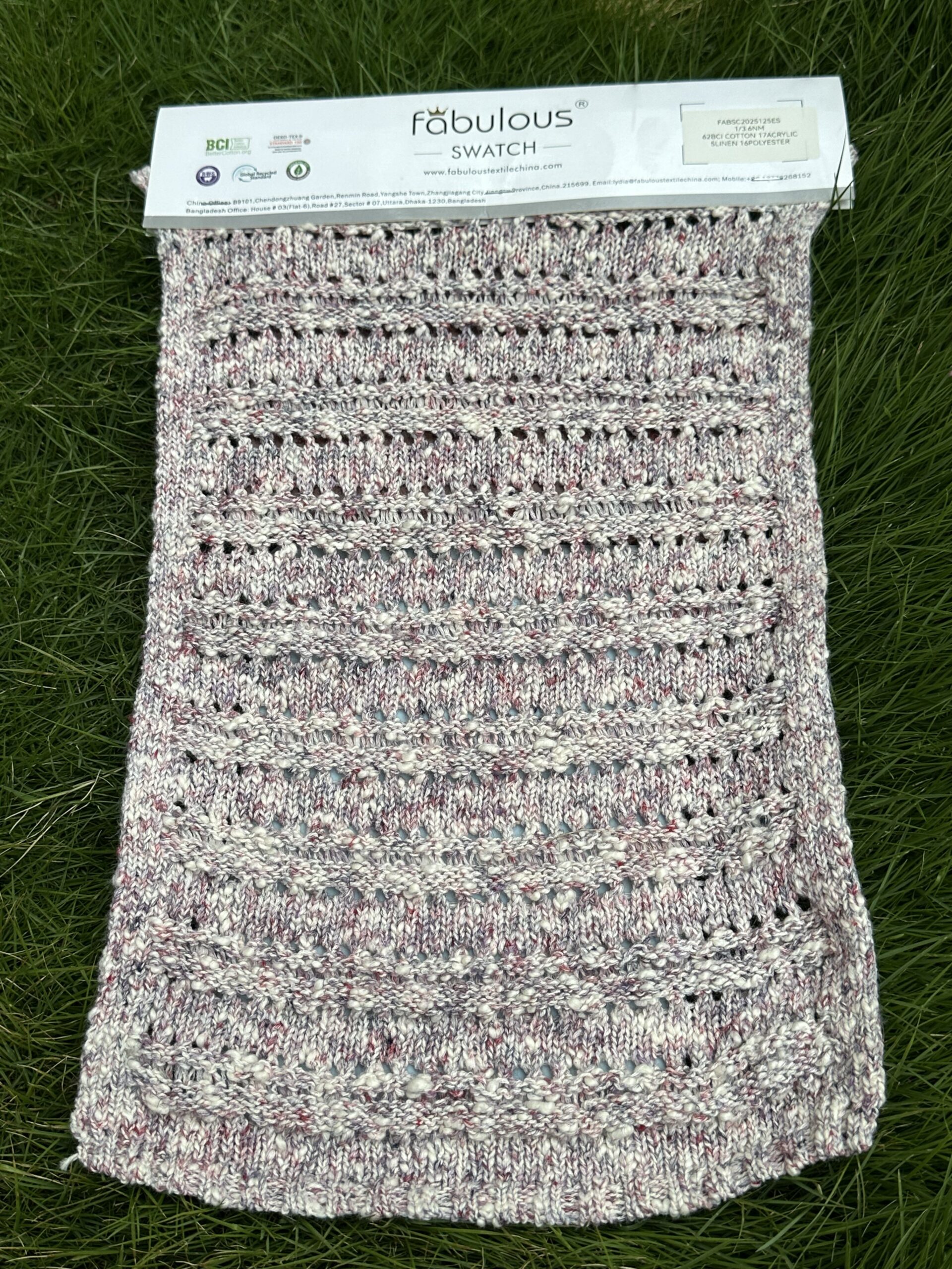 Slub Yarn1/3.6NM 62BCI COTTON 17ACRYLIC 5LINEN 16POLYESTER